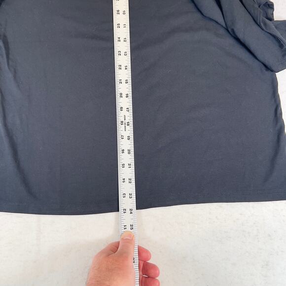 Talbots Pullover Top Woman's Large Black w/ Jeweled Button Detail Mock Neck - Picture 7 of 10